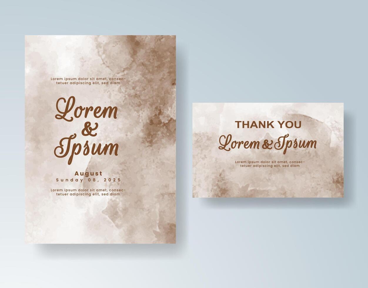 Watercolor feather effect on wedding card vector