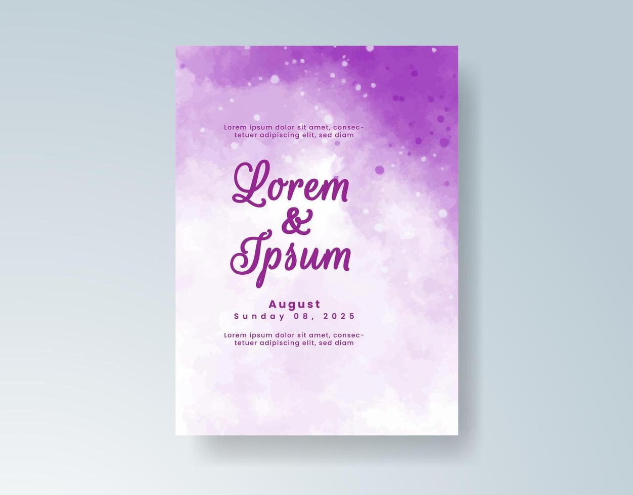 Elegant wedding invitation with watercolor fade vector