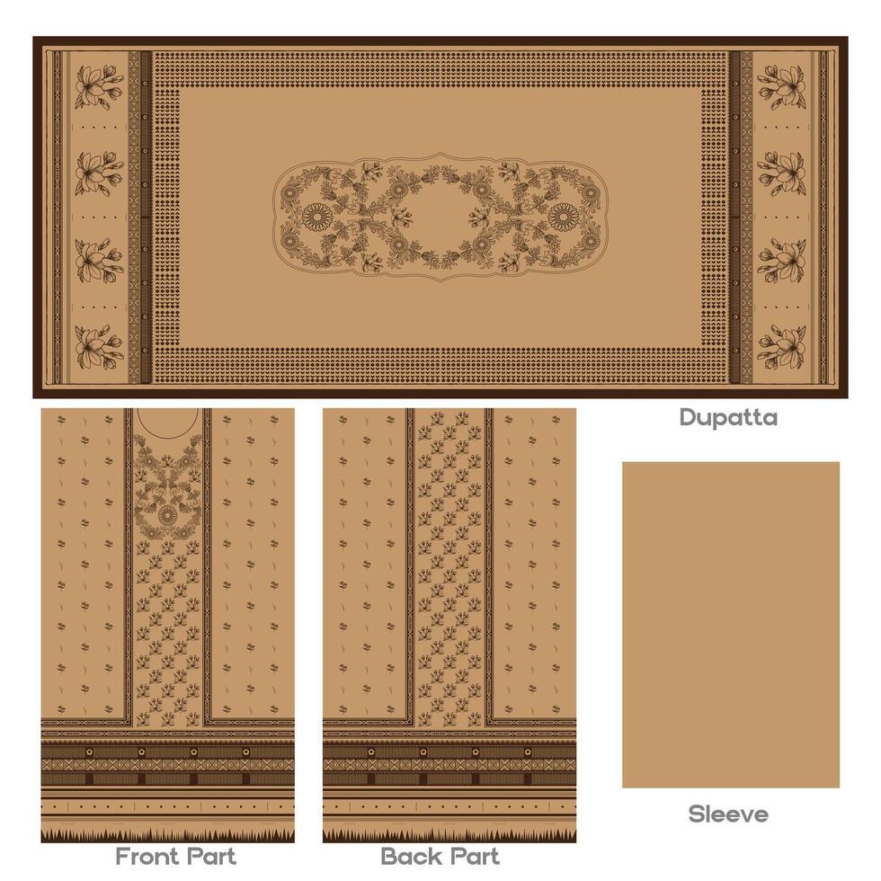 Floral Pattern Textile Design vector