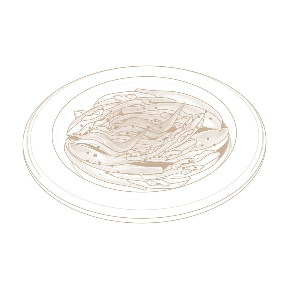 Illustration Logo Line art Mustard Kimchi or Gat Kimchi vector