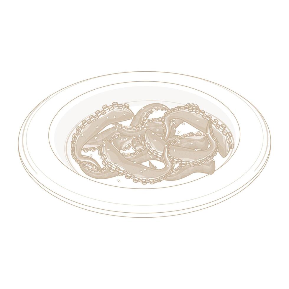 Illustration Logo Line art Korean Food Sannakji vector