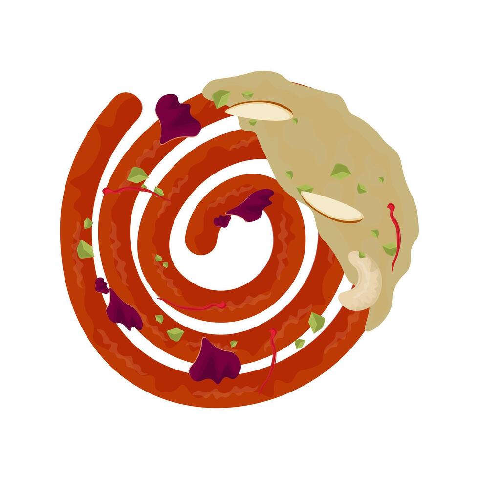 Illustration Logo Clipart Jalebi Dipped Rabri or Rabdi vector