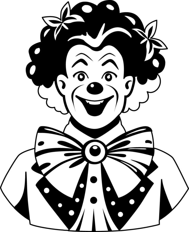 A glyph illustration of character wearing a clown costume vector
