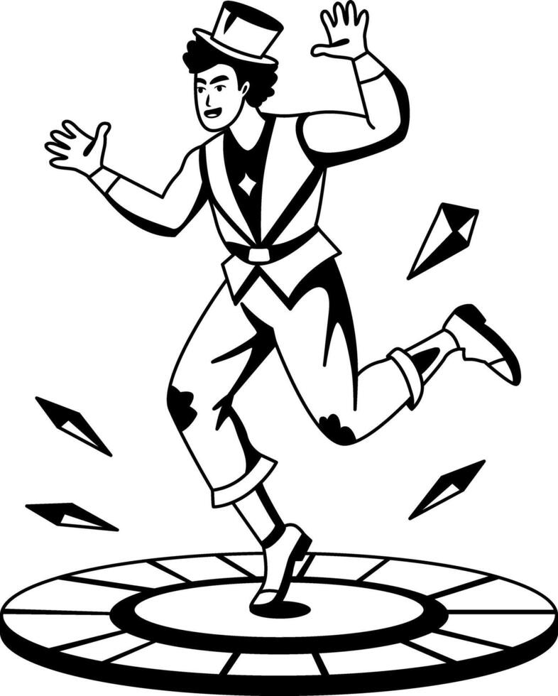 A glyph illustration of a circus avatar vector
