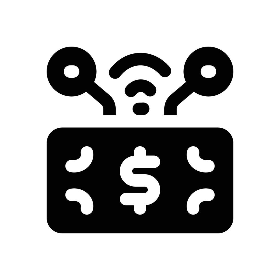digital money glyph icon. Strong and solid icon for websites and mobile apps. vector