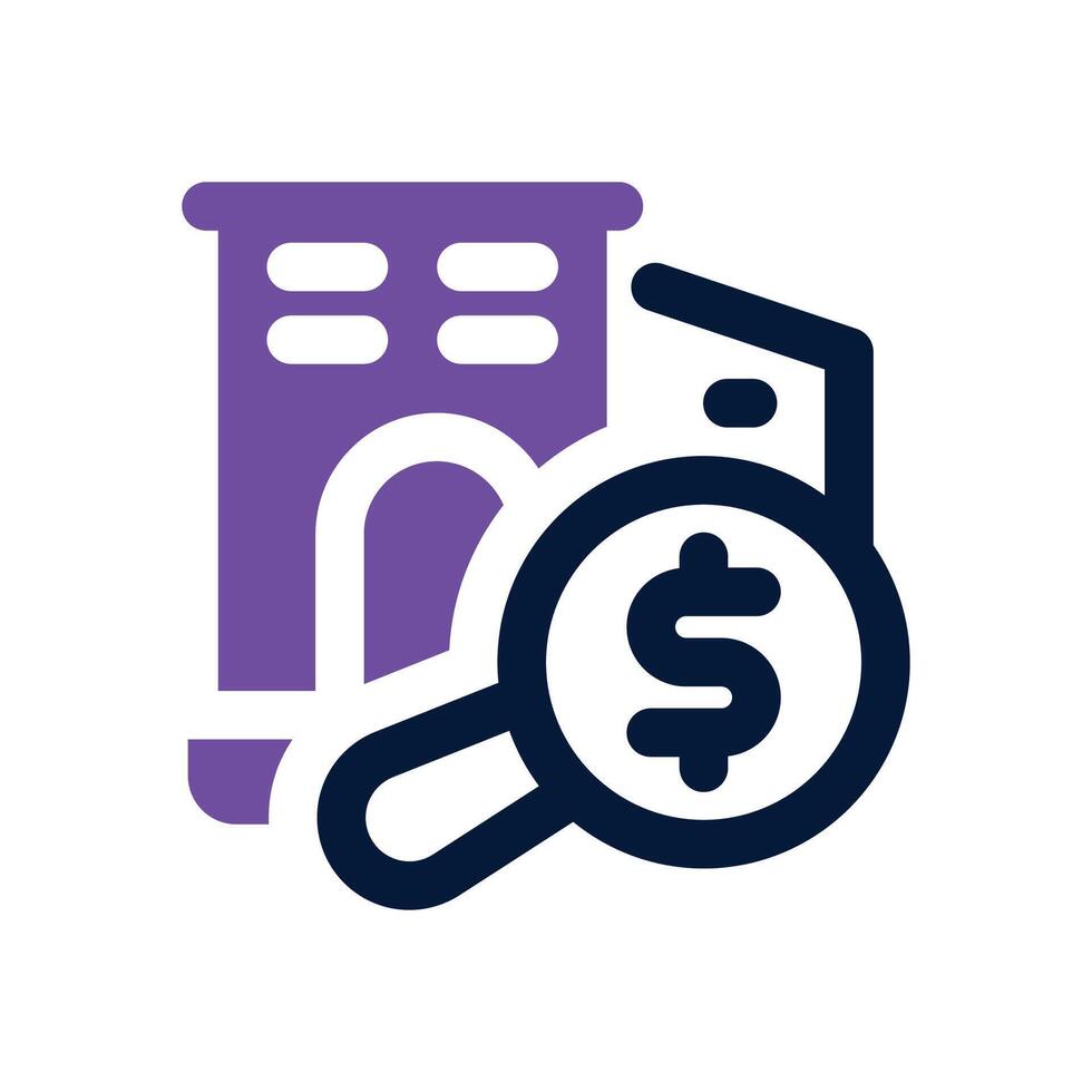valuation dual tone icon. Sleek and modern icon for websites and mobile apps. vector