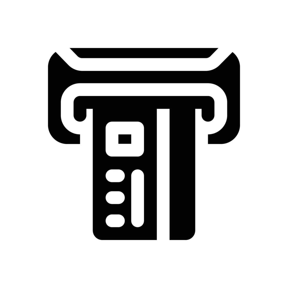 withdraw glyph icon. Strong and solid icon for websites and mobile apps. vector
