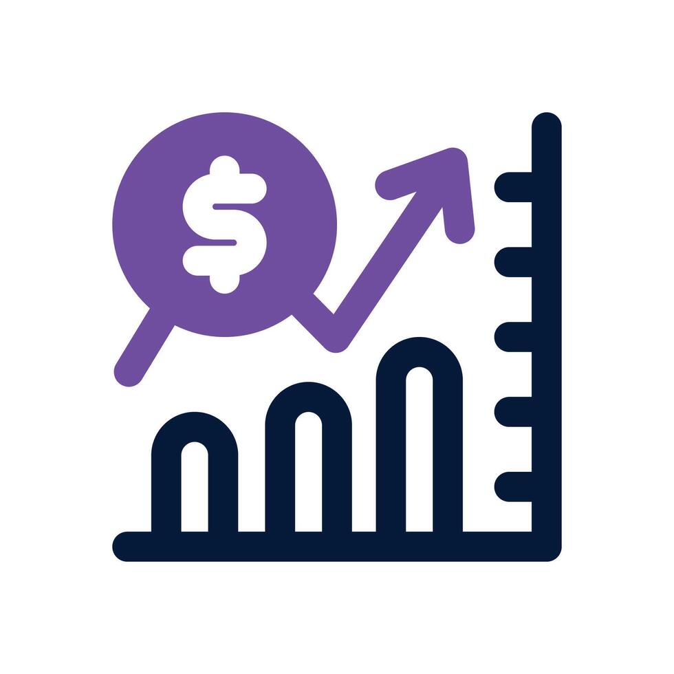 financial profit dual tone icon. Sleek and modern icon for websites and mobile apps. vector