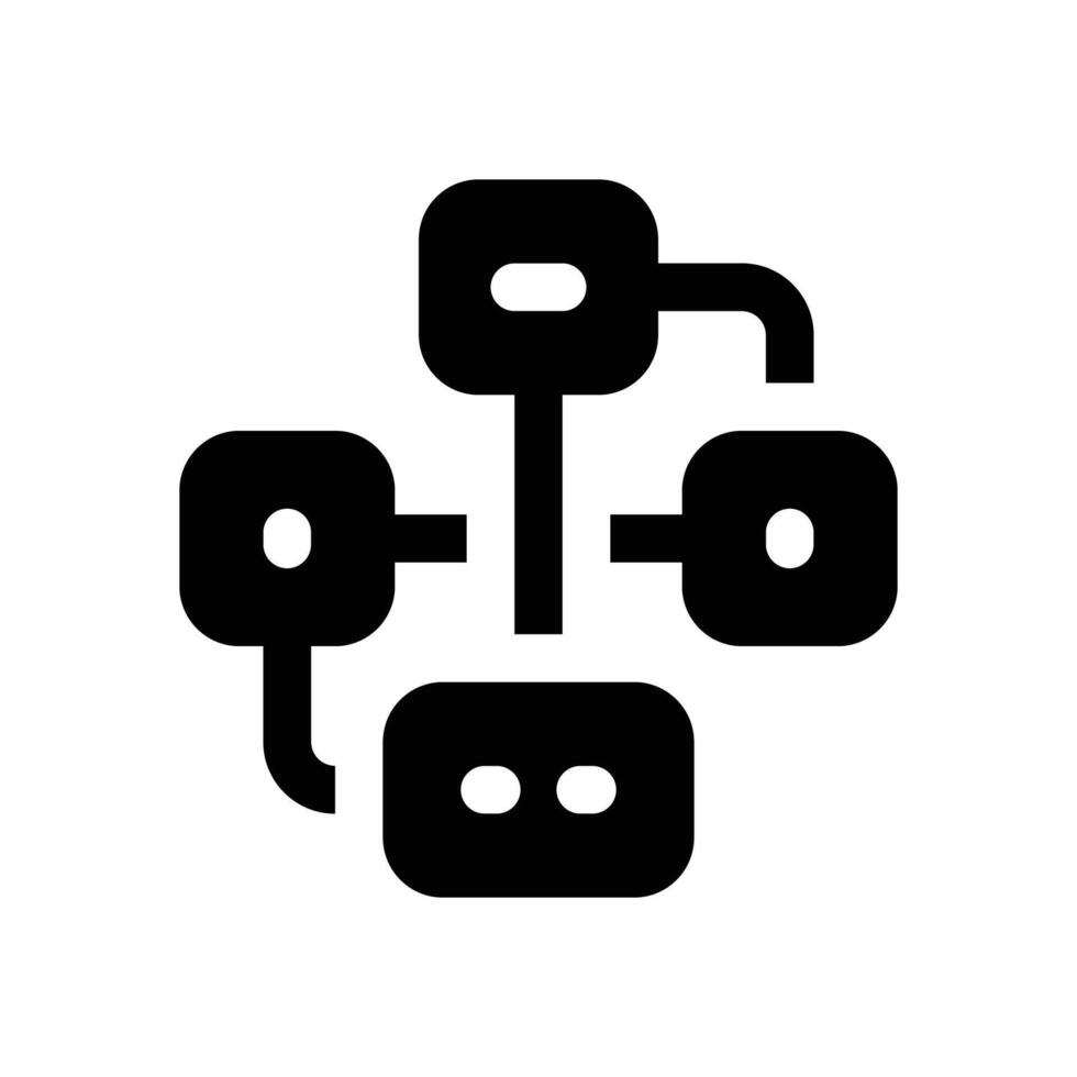 flowchart glyph icon. Strong and solid icon for websites and mobile apps. vector