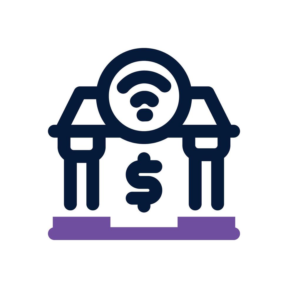 online banking dual tone icon. Sleek and modern icon for websites and mobile apps. vector