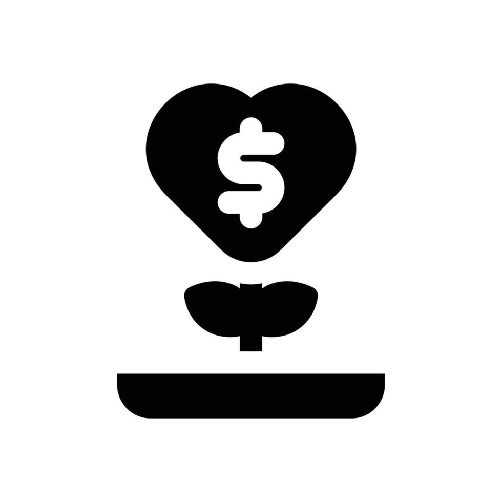philanthropy glyph icon. Strong and solid icon for websites and mobile apps. vector