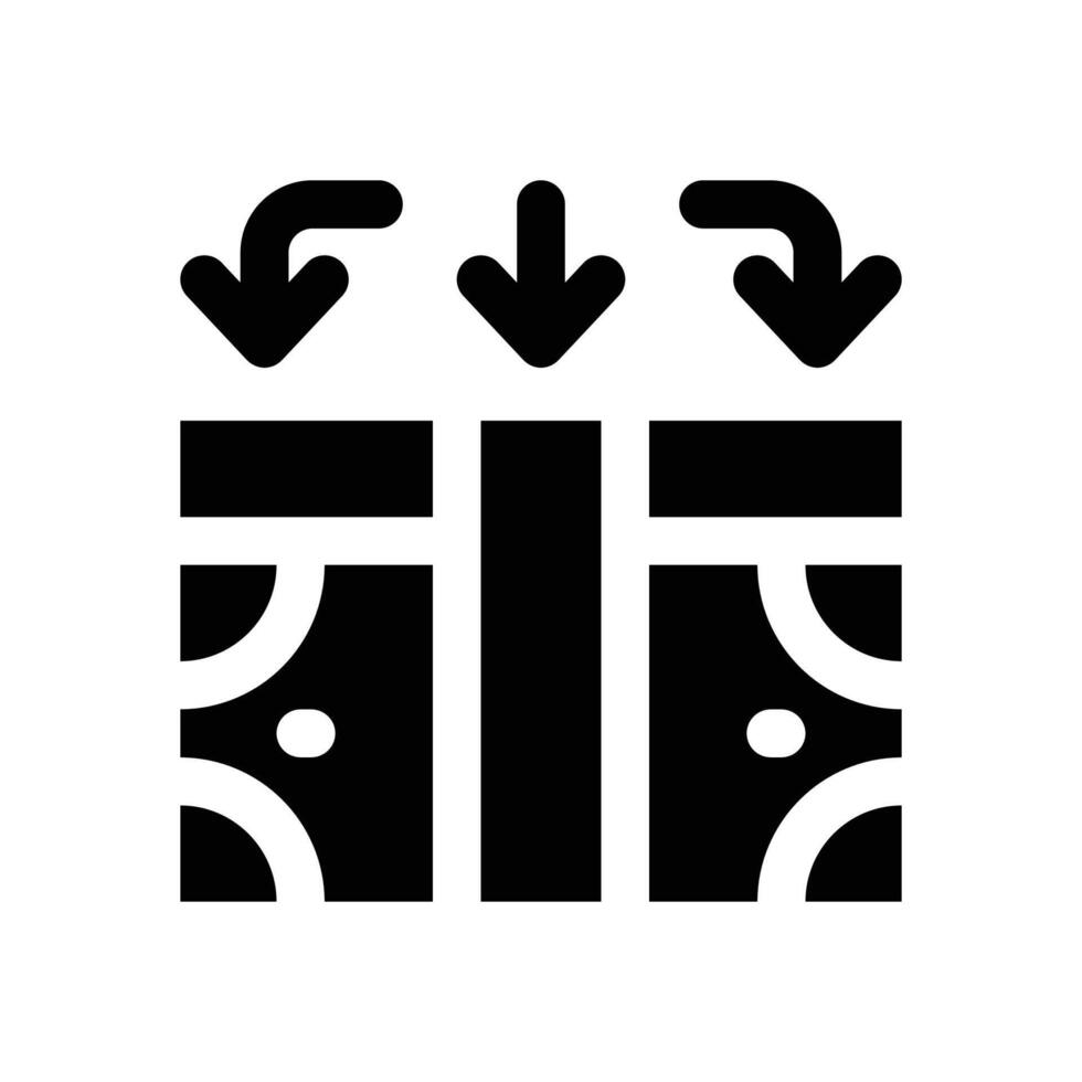cash flow glyph icon. Strong and solid icon for websites and mobile apps. vector