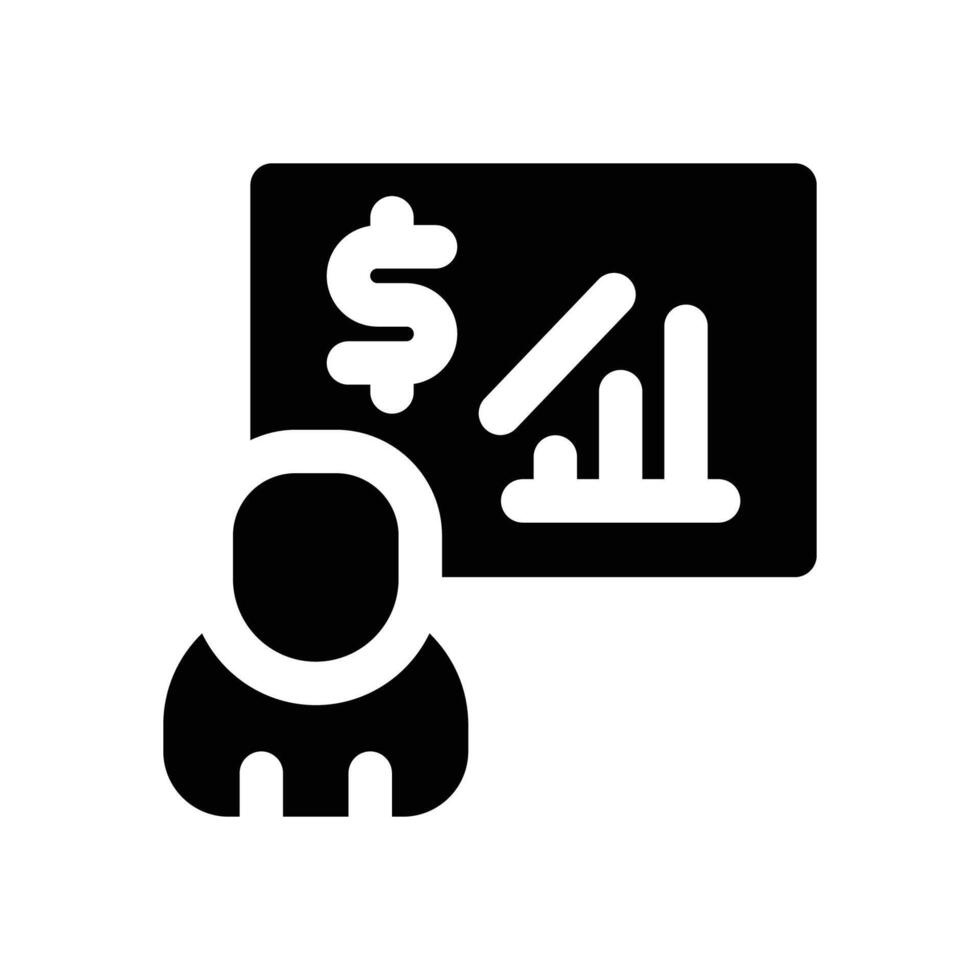 economist glyph icon. Strong and solid icon for websites and mobile apps. vector