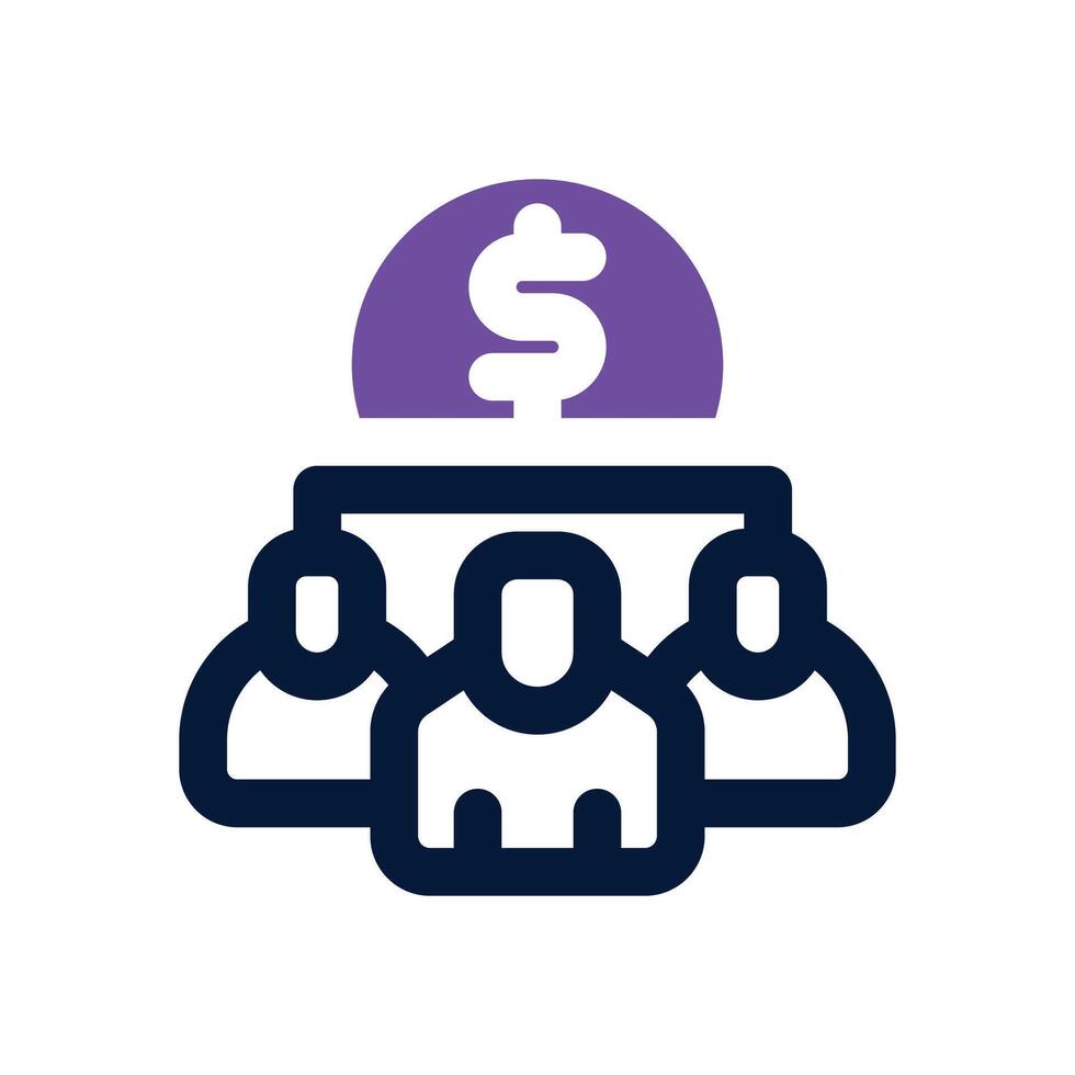 team sales dual tone icon. Sleek and modern icon for websites and mobile apps. vector