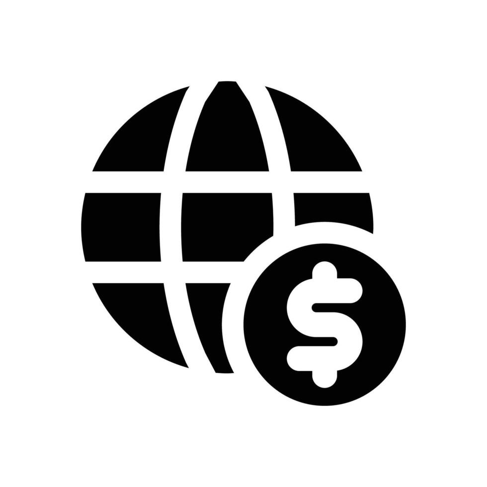 international investor glyph icon. Strong and solid icon for websites and mobile apps. vector