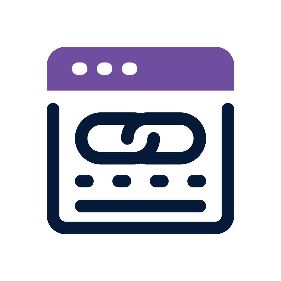 link website dual tone icon. Sleek and modern icon for websites and mobile apps. vector