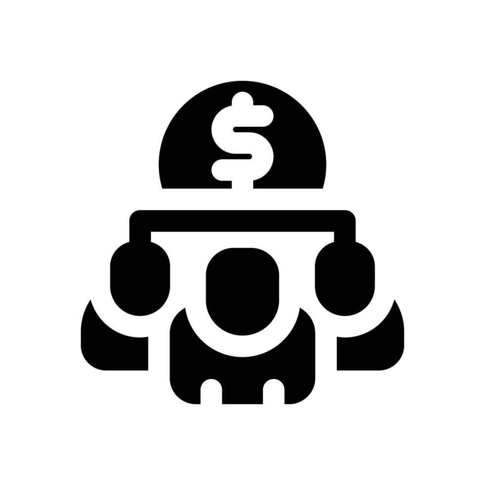 team sales glyph icon. Strong and solid icon for websites and mobile apps. vector