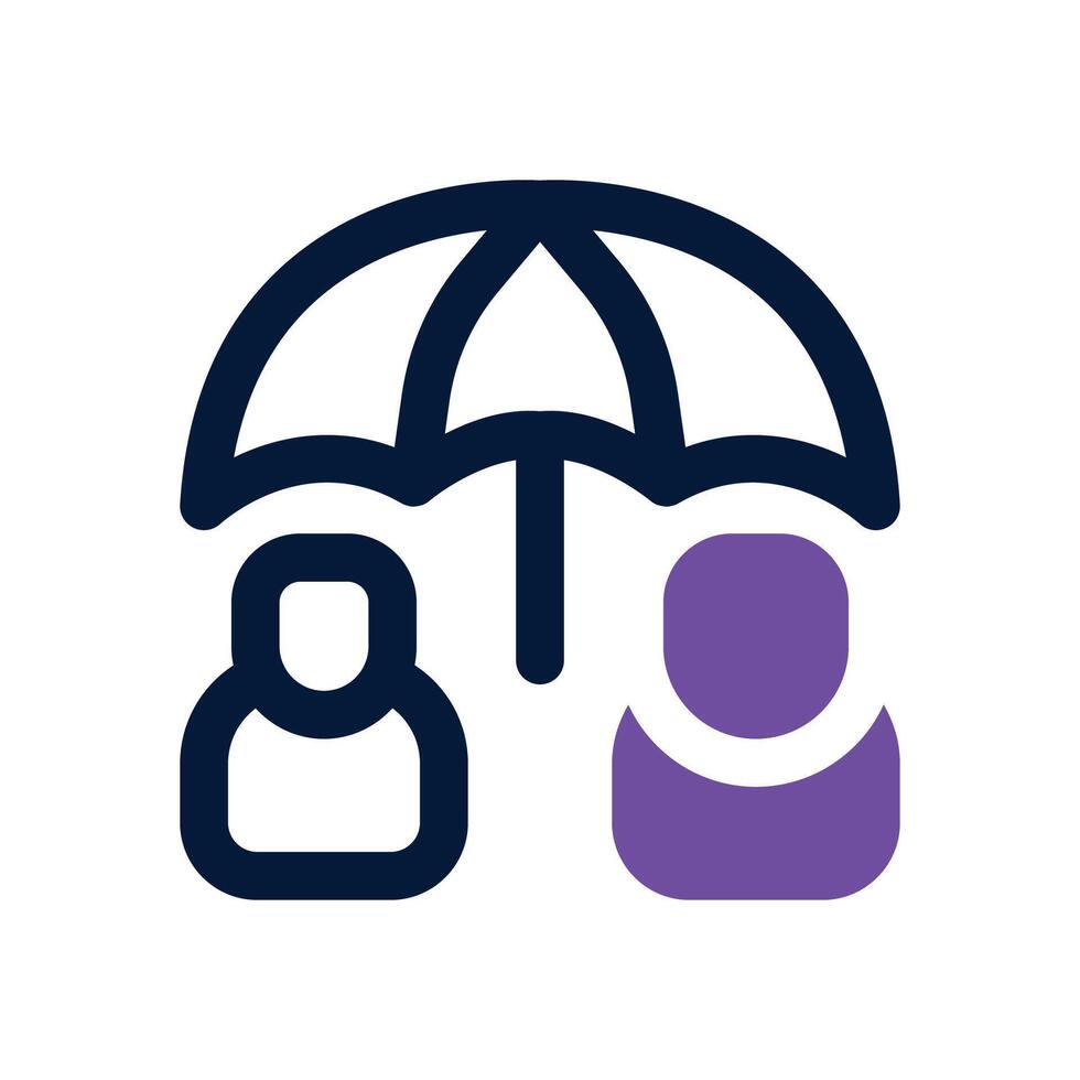 insurance dual tone icon. Sleek and modern icon for websites and mobile apps. vector