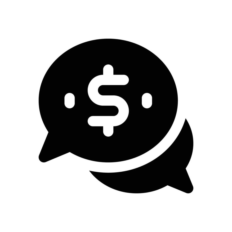 money talk glyph icon. Strong and solid icon for websites and mobile apps. vector