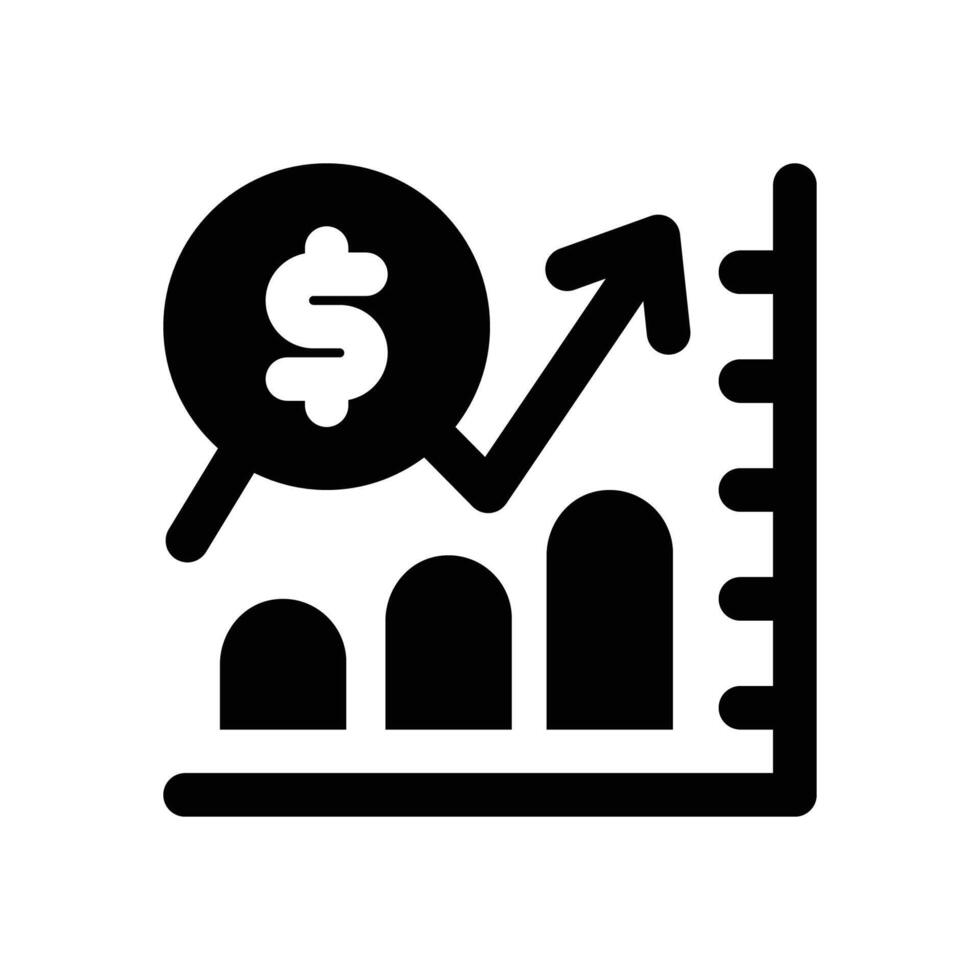 financial profit glyph icon. Strong and solid icon for websites and mobile apps. vector