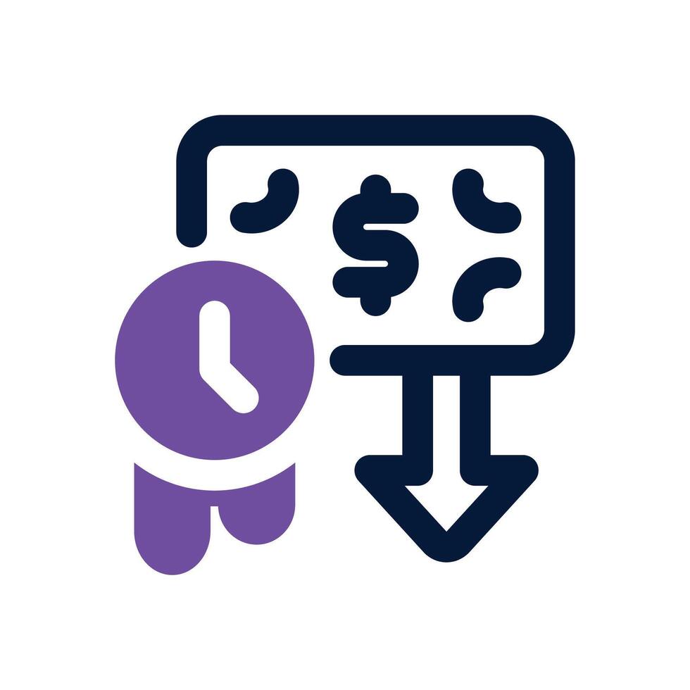 term loan dual tone icon. Sleek and modern icon for websites and mobile apps. vector