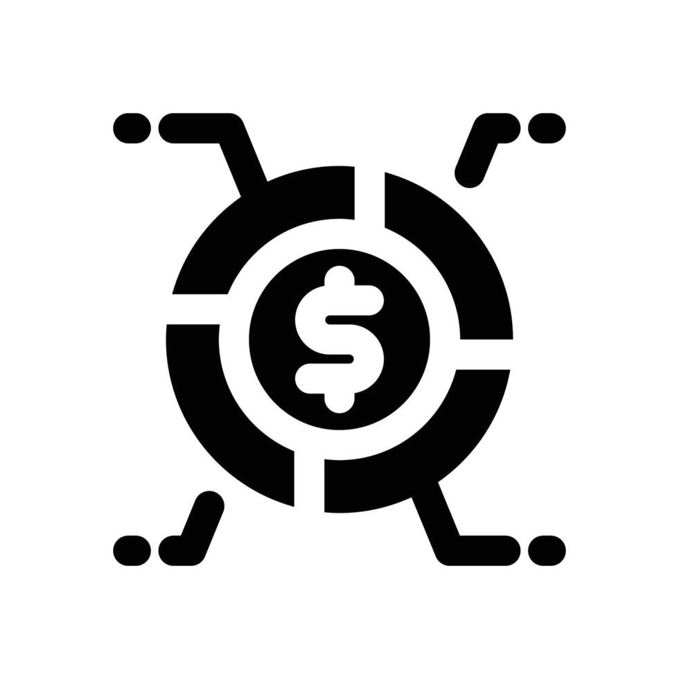 asset allocation glyph icon. Strong and solid icon for websites and mobile apps. vector