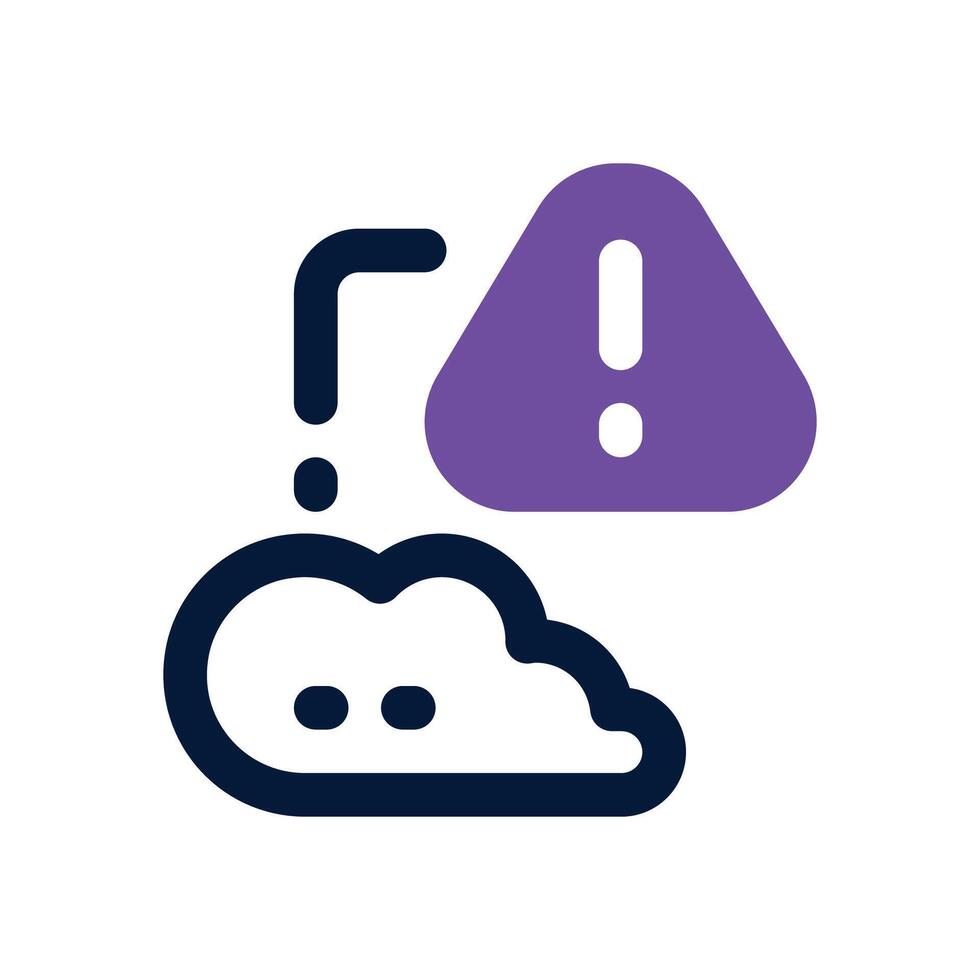 warning dual tone icon. Sleek and modern icon for websites and mobile apps. vector