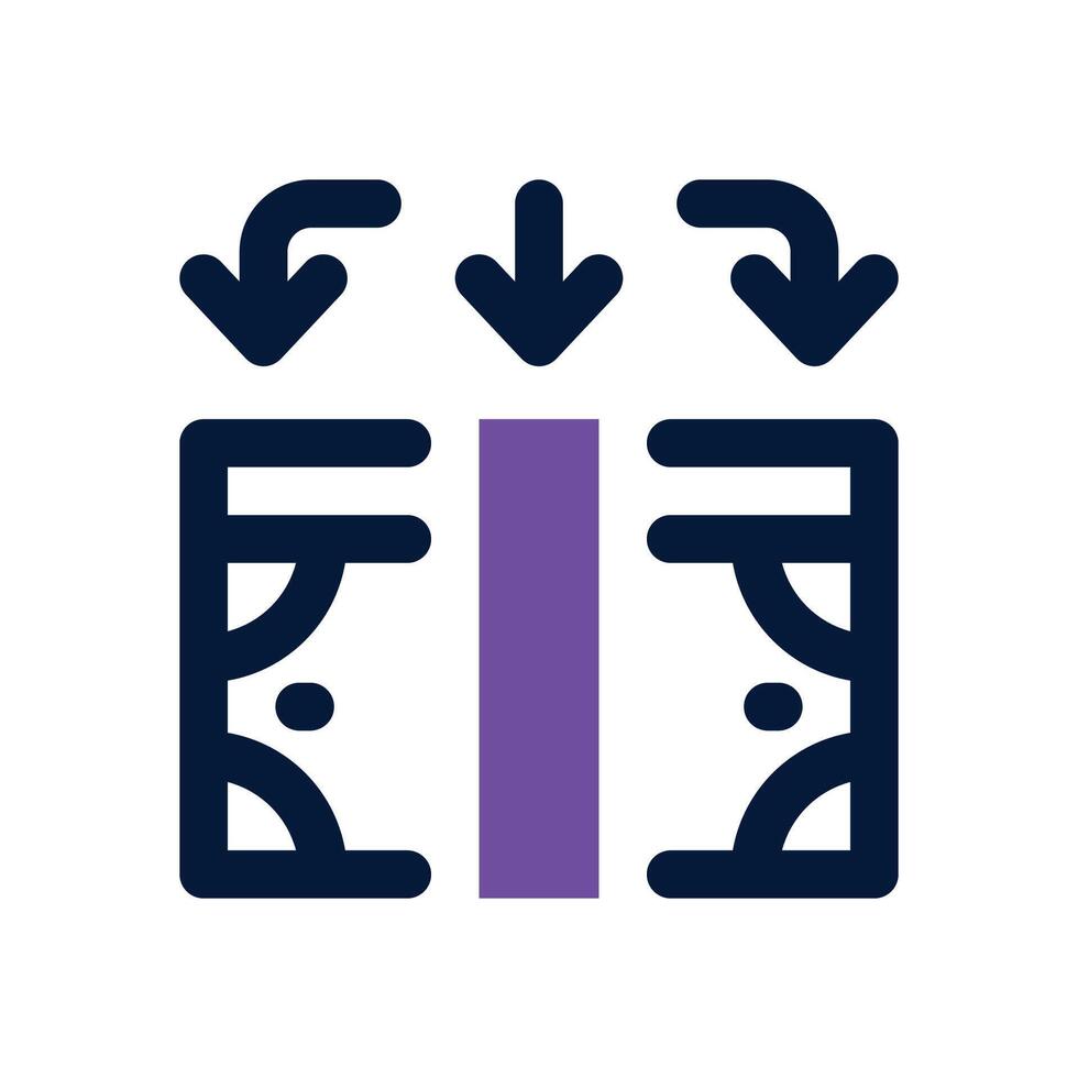 cash flow dual tone icon. Sleek and modern icon for websites and mobile apps. vector