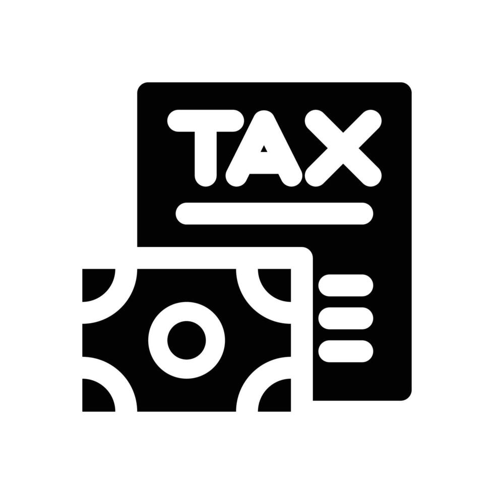 tax payment glyph icon. Strong and solid icon for websites and mobile apps. vector