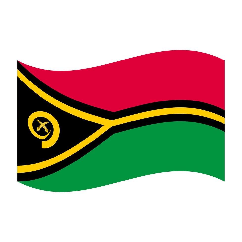 Waving flag of Vanuatu with vibrant national colors and emblem vector