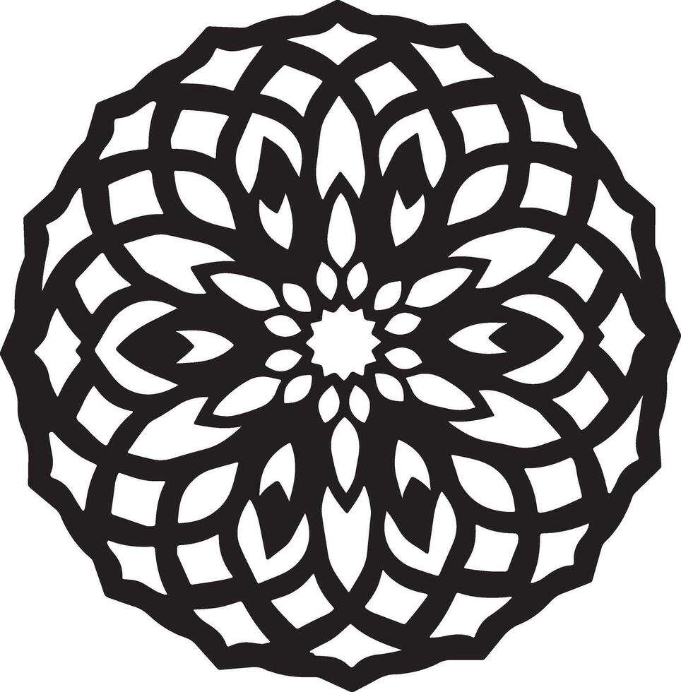 Bold Silhouette Mandala Design vector