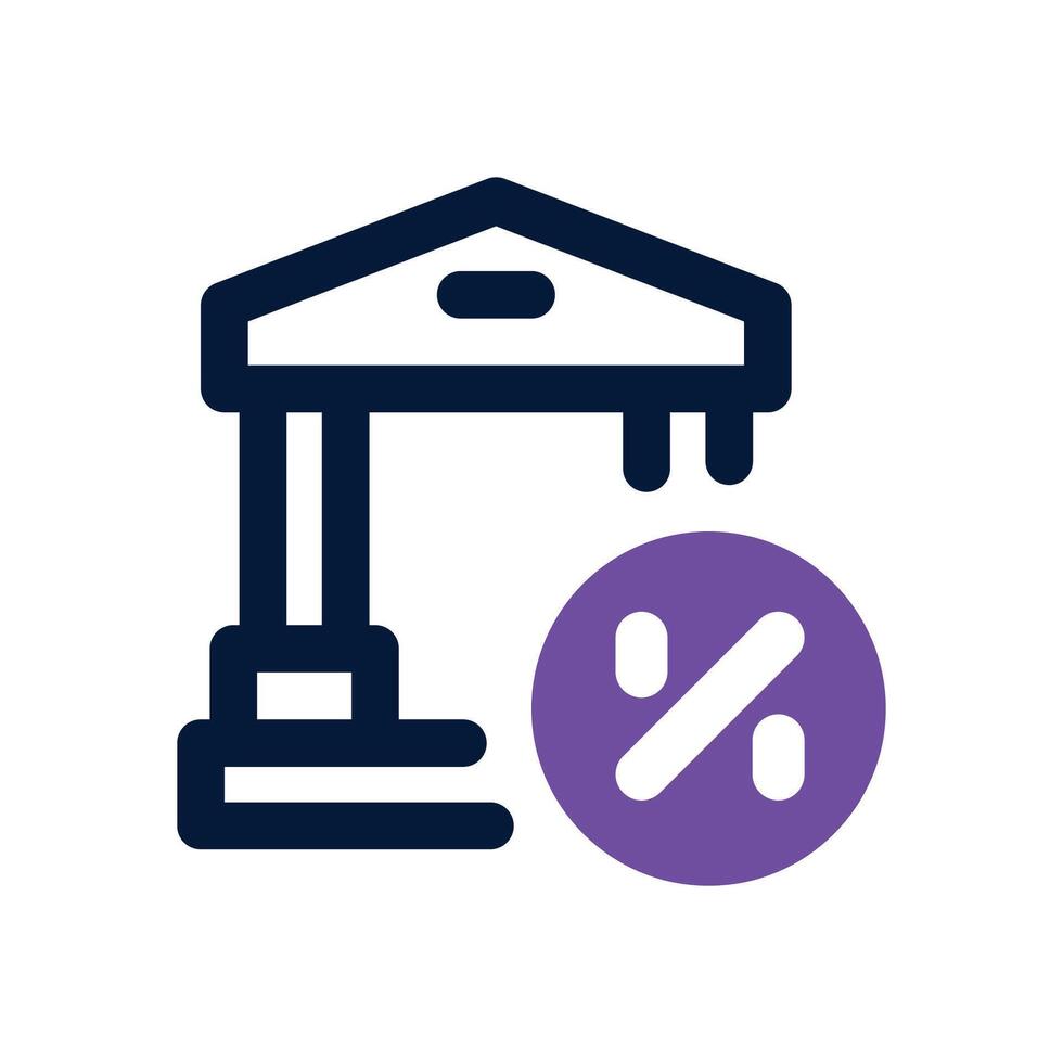 bank dual tone icon. Sleek and modern icon for websites and mobile apps. vector