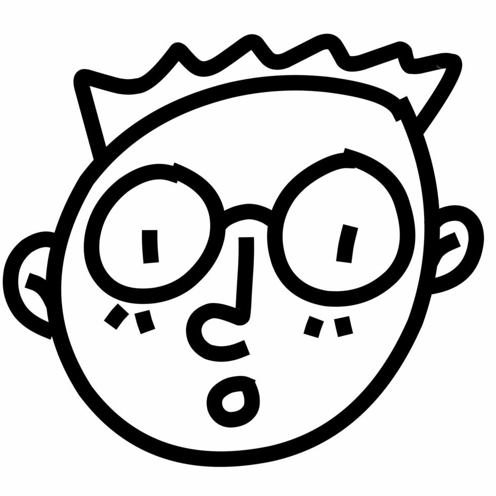 cute boy expression on face vector