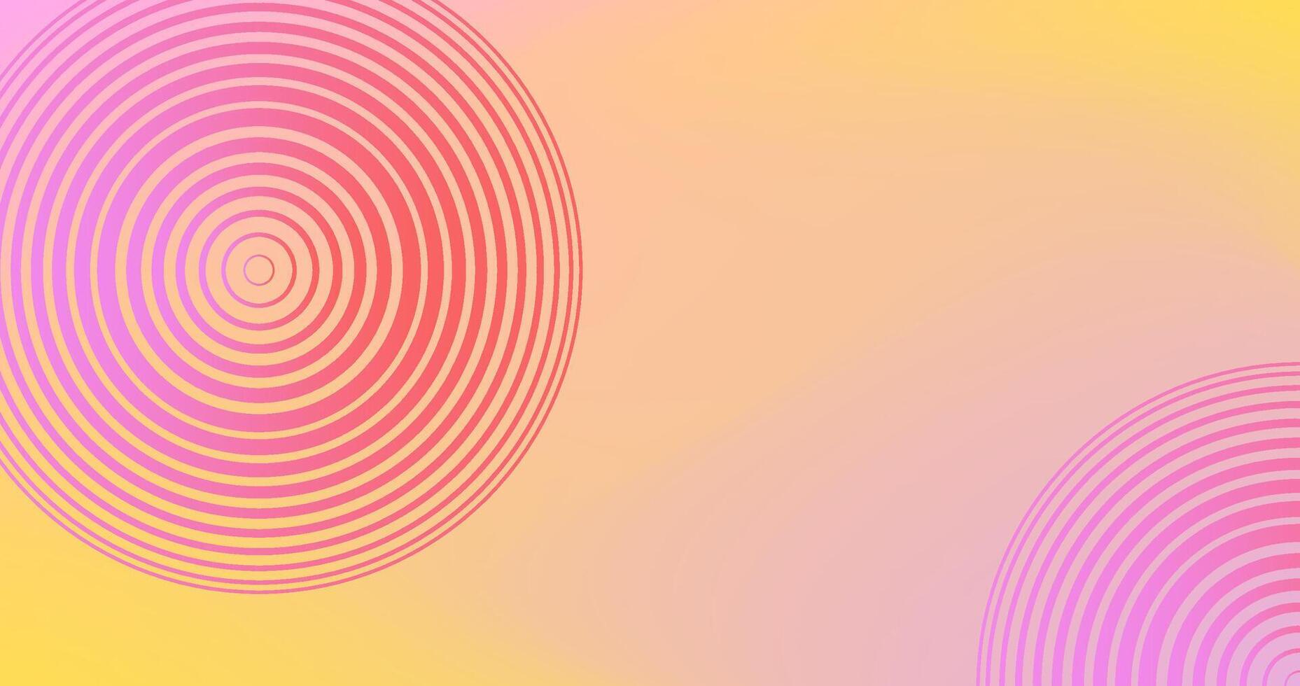 Gradient Abstract background with circles in pink and yellow colors. illustration. vector