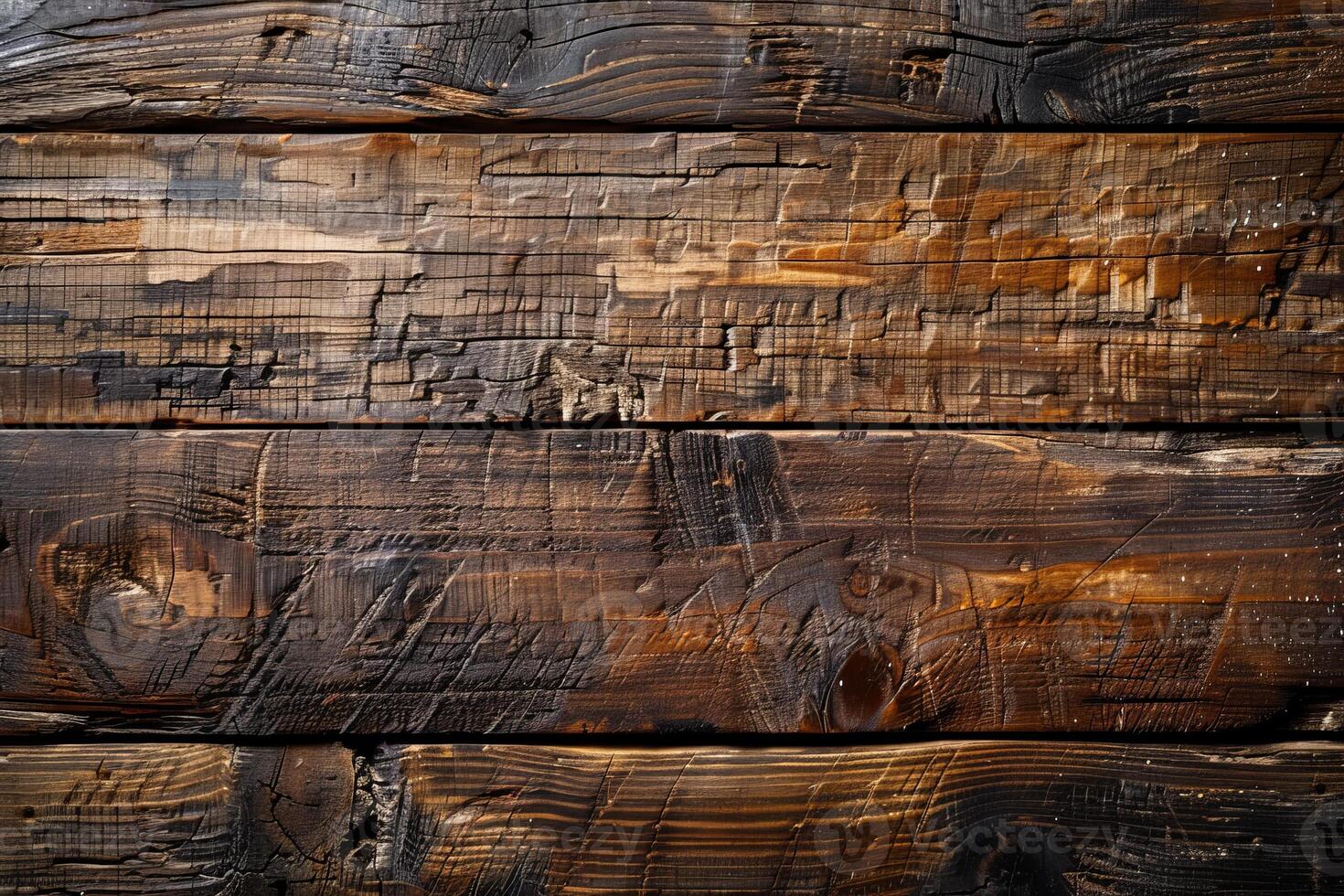 Experience the intricate patterns and rich tones of an old wooden table, revealing the beauty of aging and craftsmanship in its surface photo