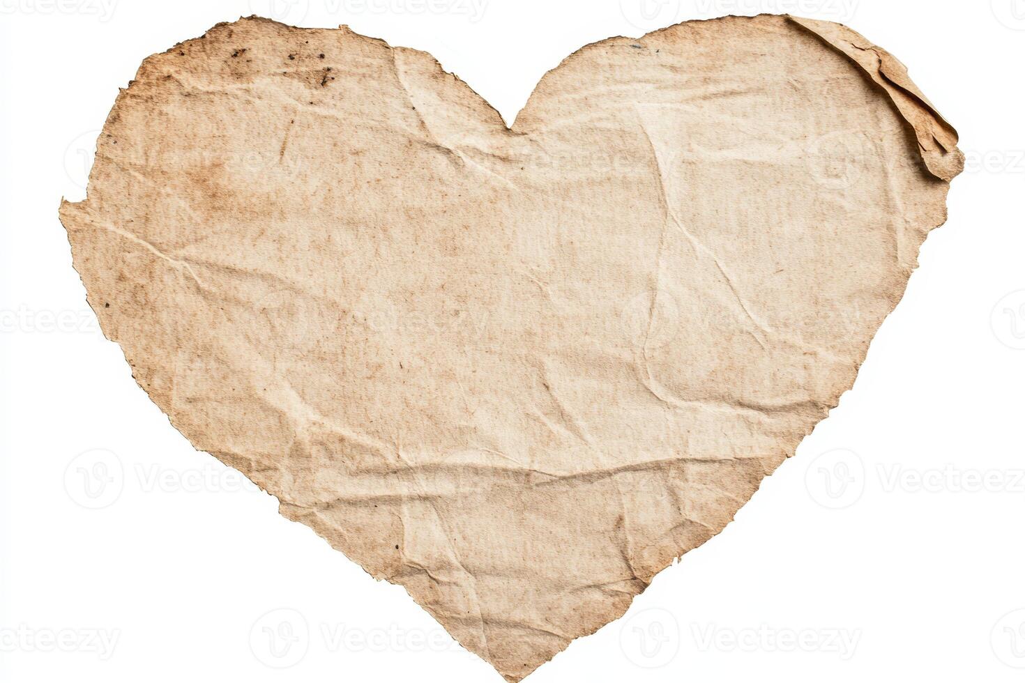 Weathered heart shaped paper valentine showcases vintage charm, perfect for expressing love, nostalgia, or decorative touches during celebrations photo