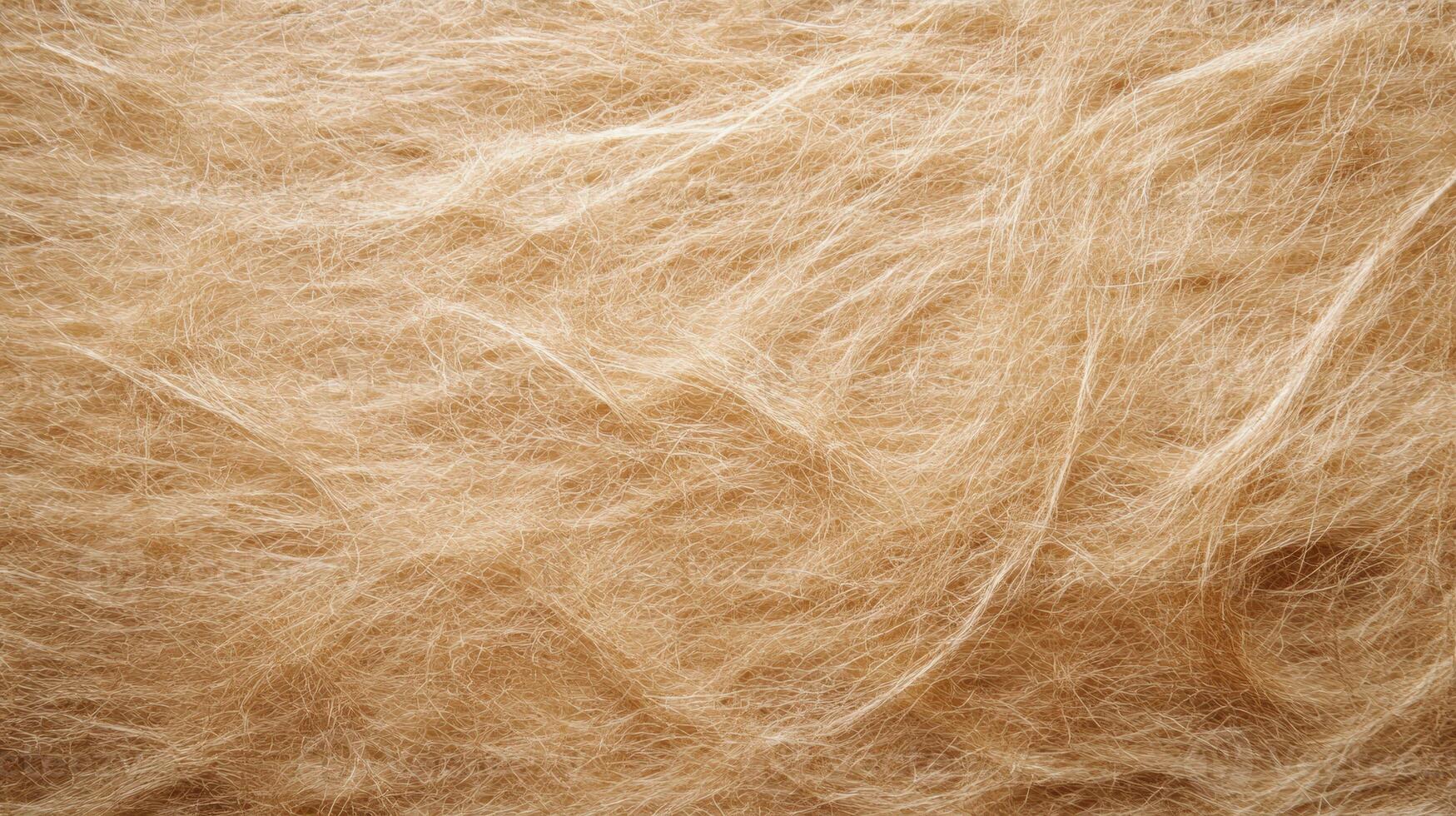 Fascinating fibrous texture featuring fine strands in a warm beige color, ideal for exploring material characteristics in design and craft projects photo