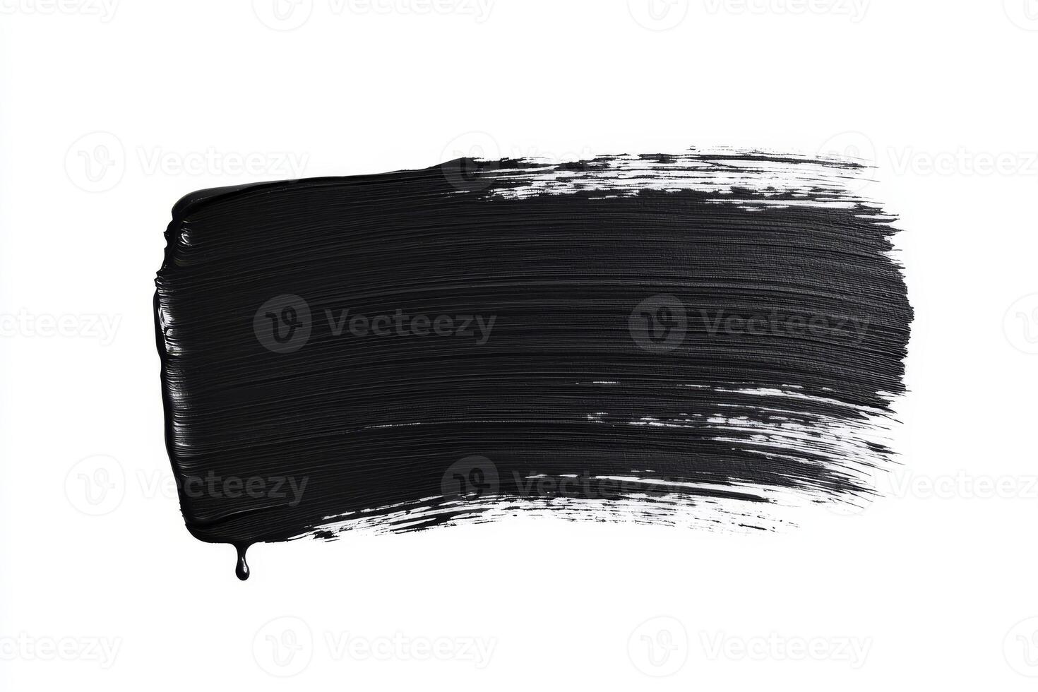 A long rectangular black paint stroke displays smooth, textured lines against a stark white background, emphasizing contrast and simplicity in design photo