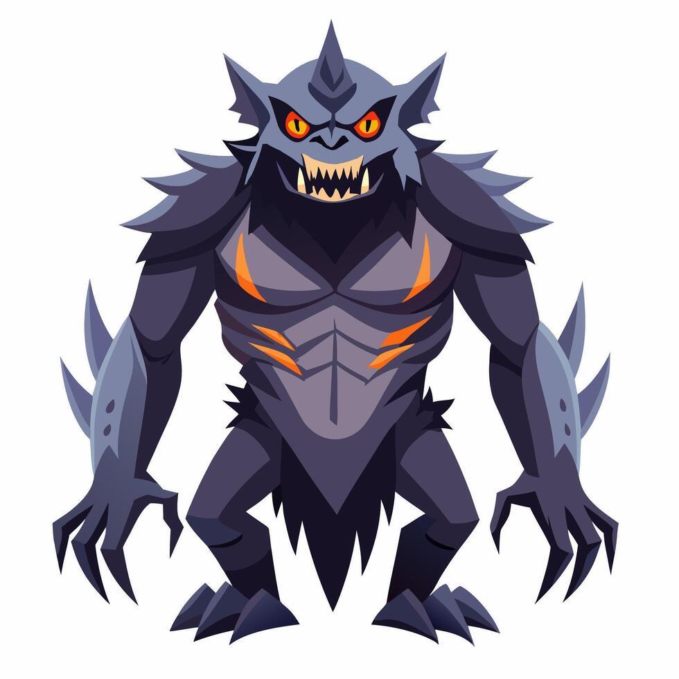 Cartoon character devil, demon, monster.Isolated on white background. Suitable for posters,sticker, children's books,games . Illustration vector