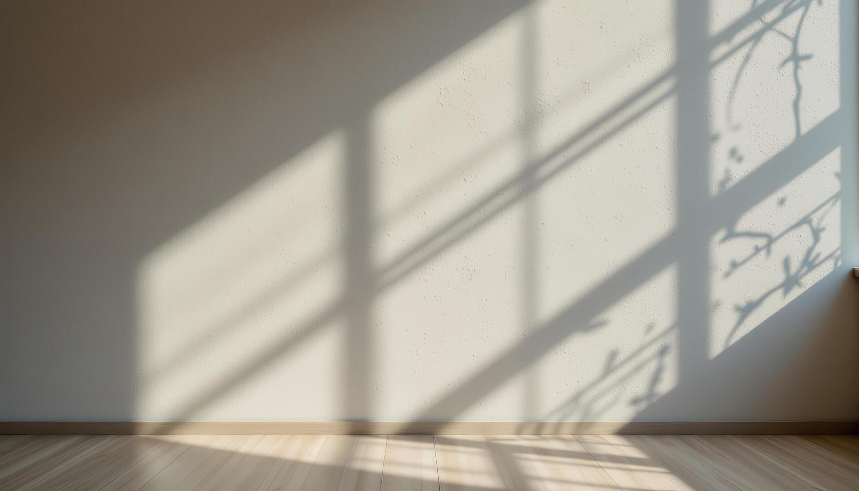The play of light and shadow on a textured wall, creating depth and visual interest. photo