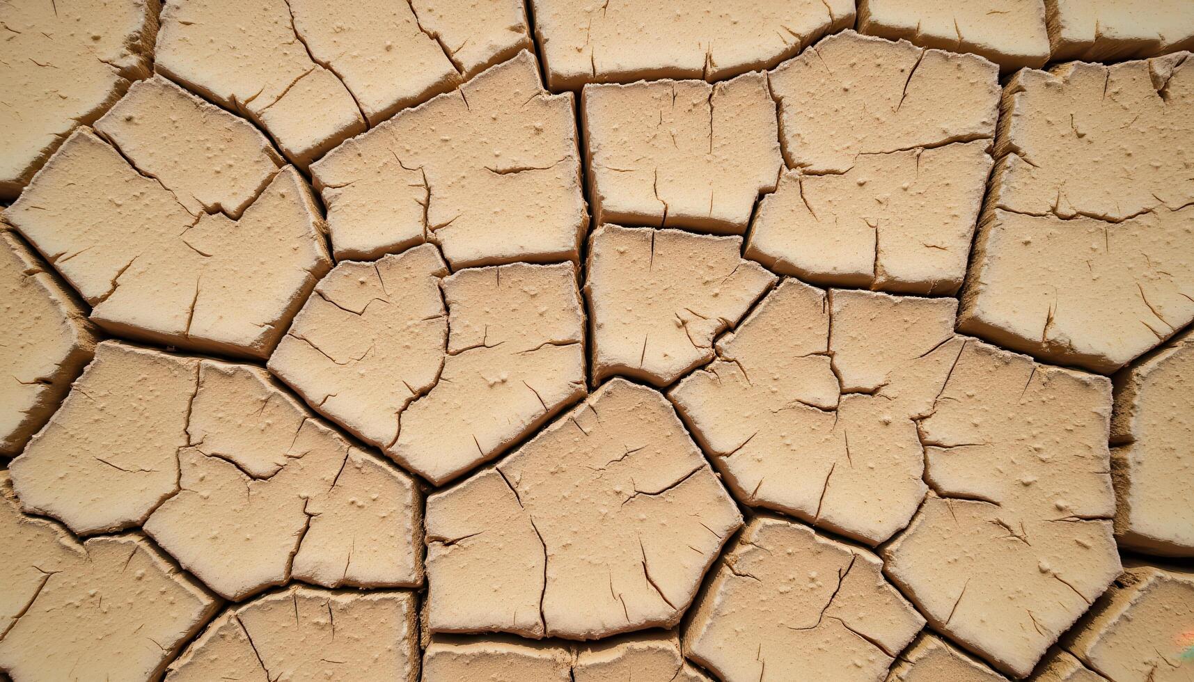 The texture of cracked earth, parched and dry, with deep fissures and fine dust. photo