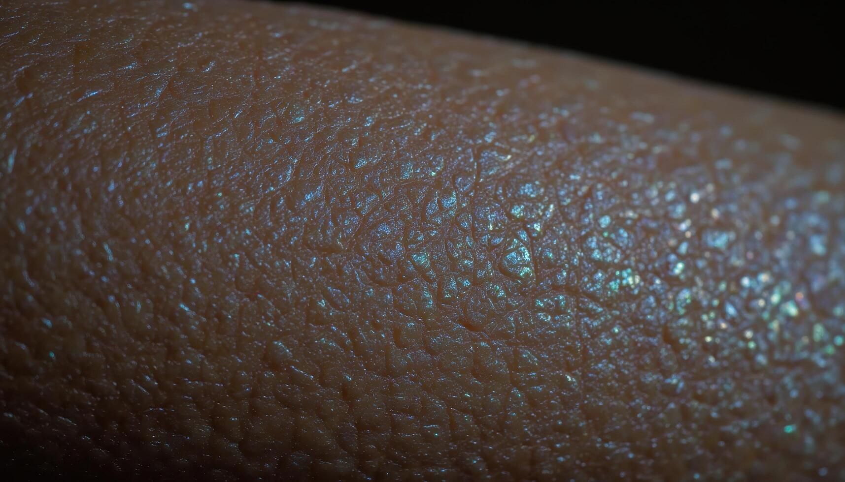 A close up of a scale on a reptile, capturing its texture, pattern, and iridescent sheen. photo