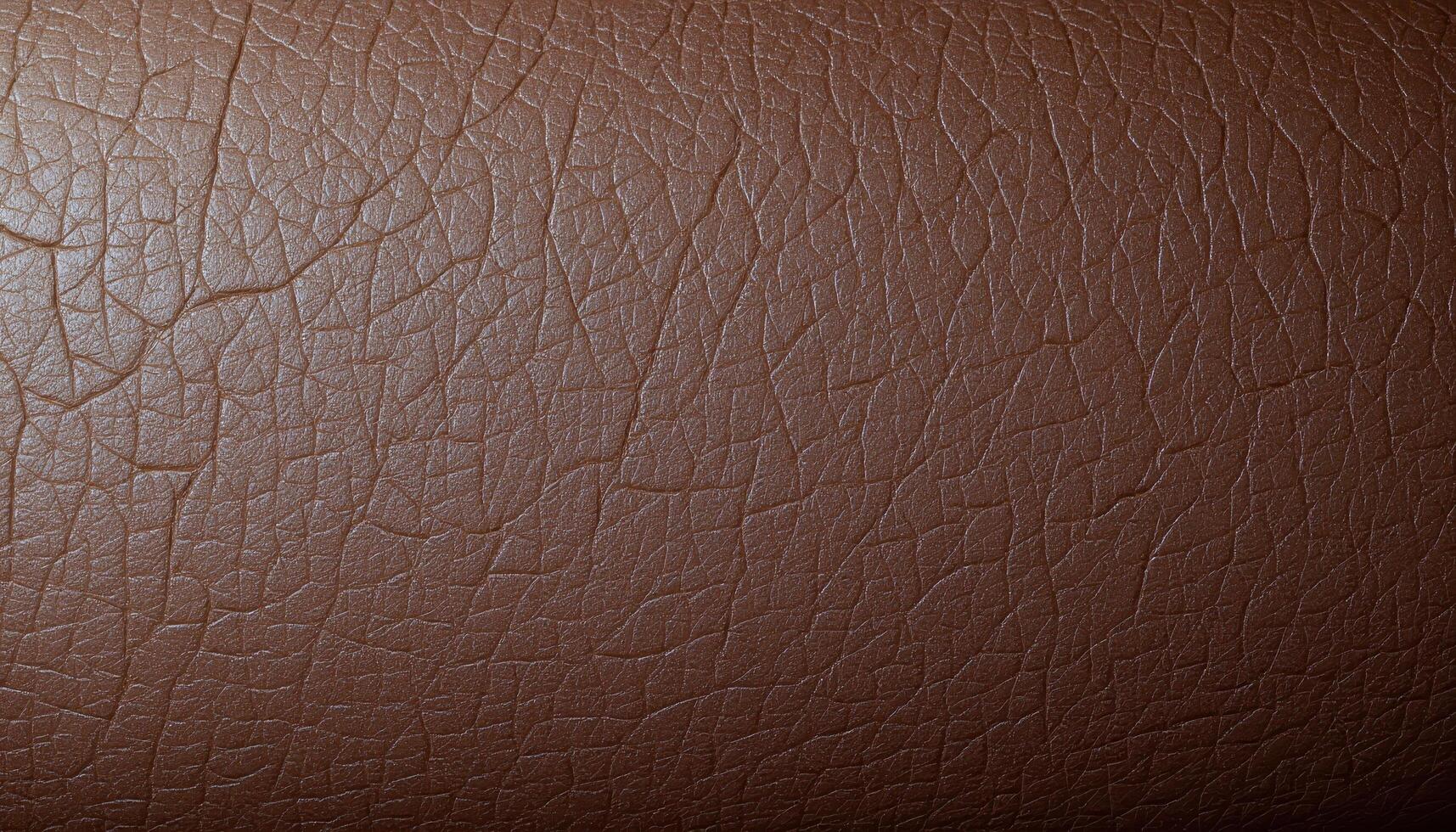 The surface of weathered leather, displaying cracks, creases, and signs of wear. photo
