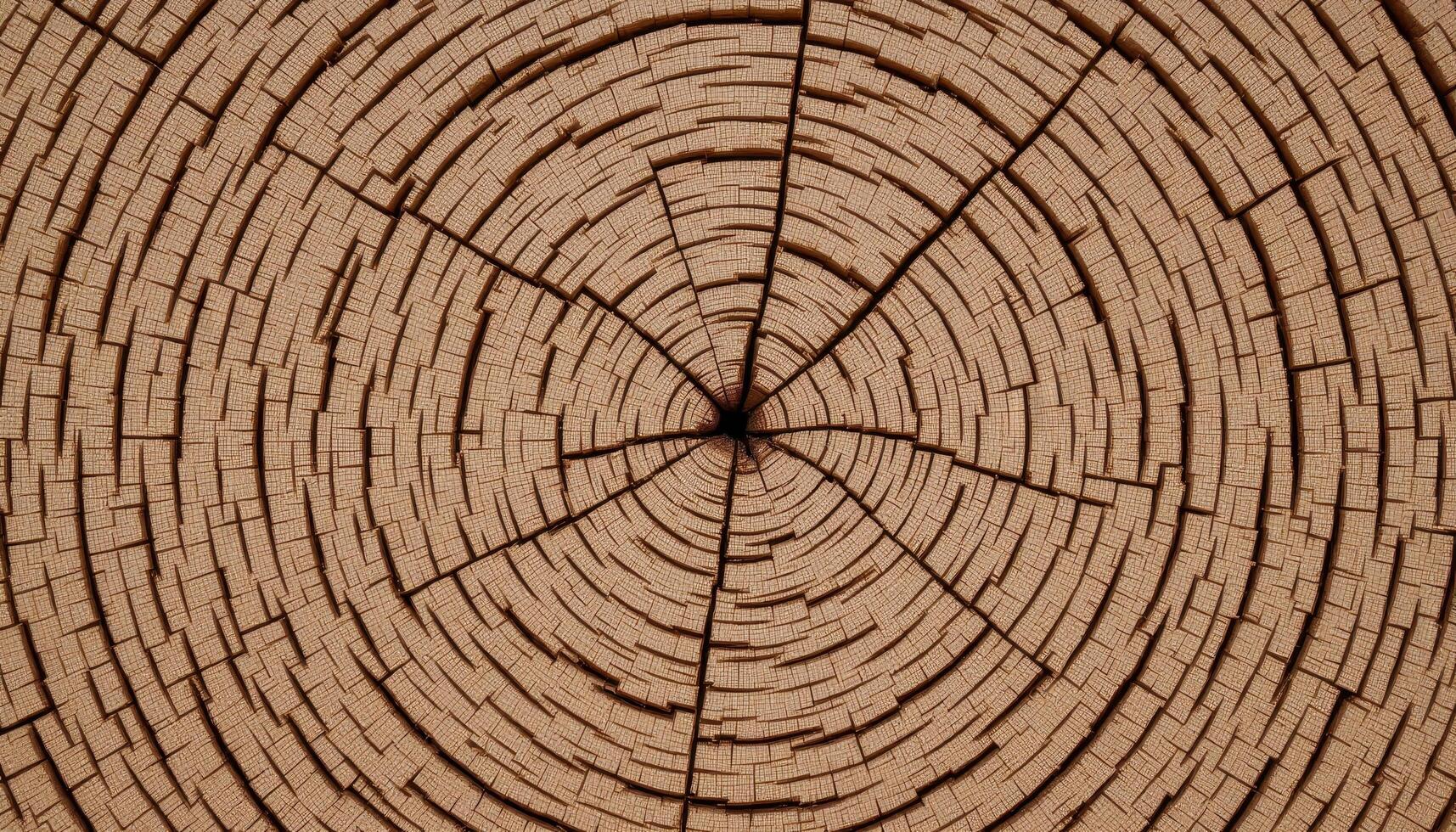 The swirling pattern of wood grain in a tree trunk, revealing its age and history. photo