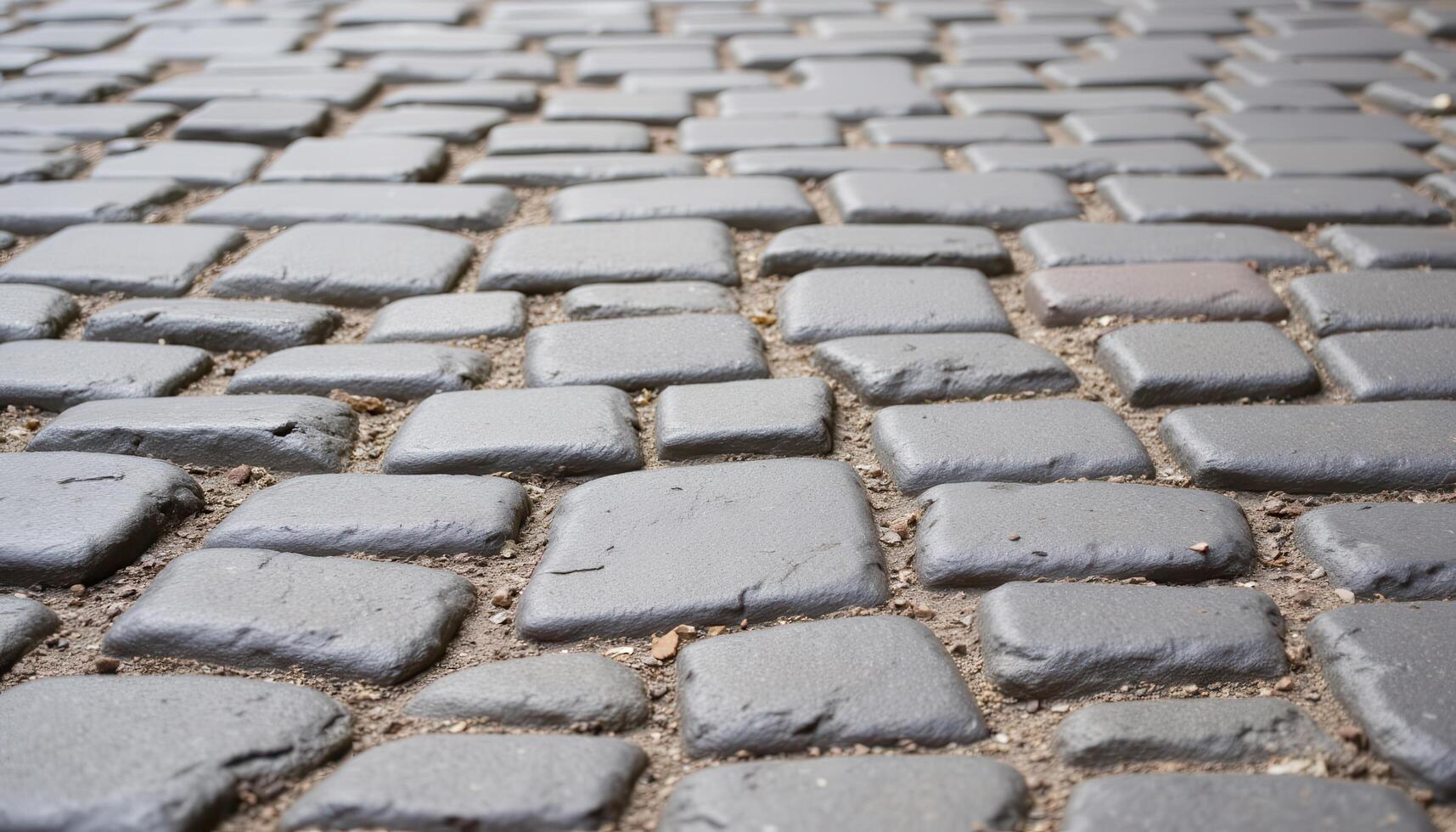 A cobblestone street, worn smooth by centuries of foot traffic, with subtle variations in color and texture. photo