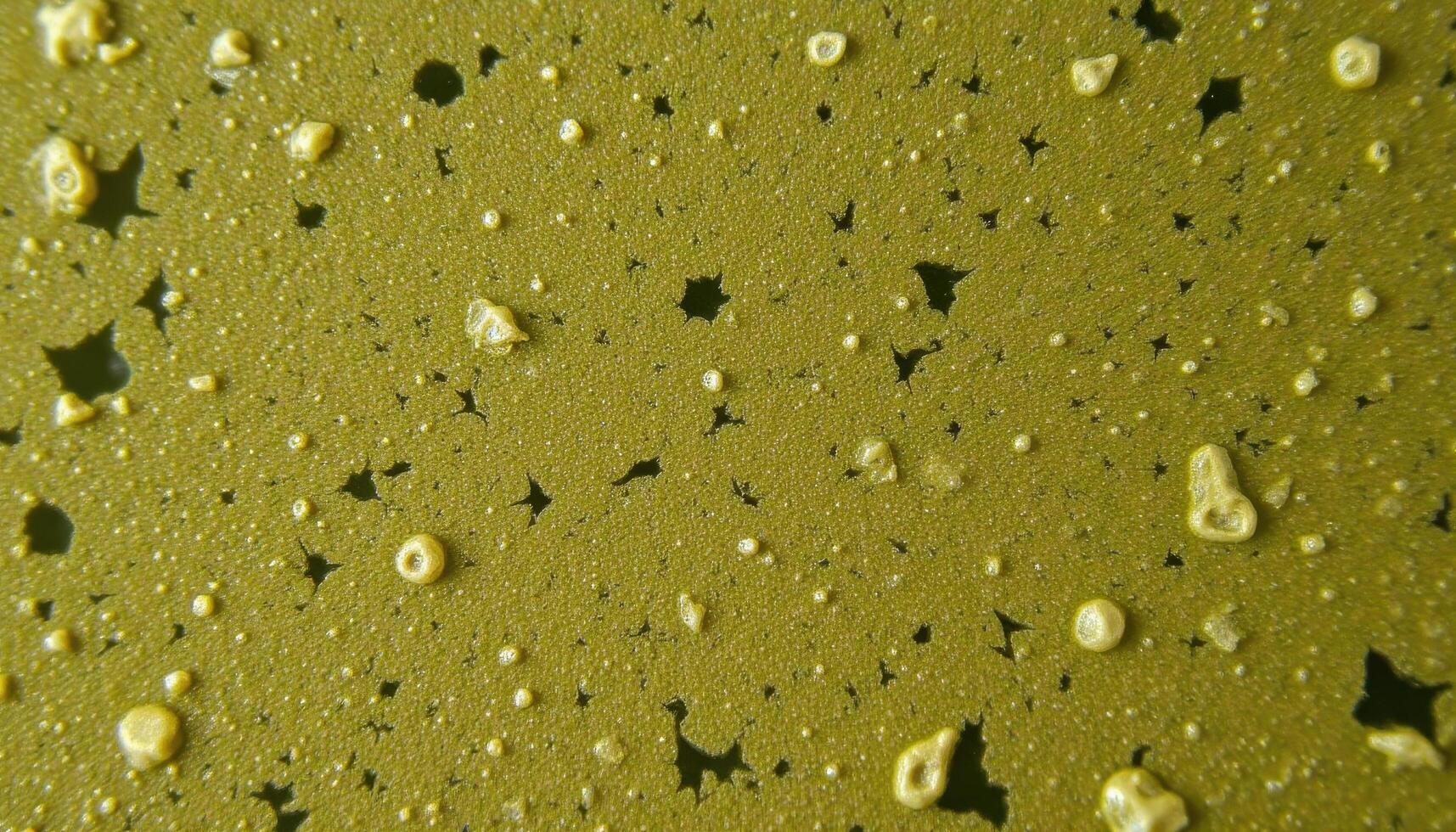 A macro shot of pollen grains, revealing their microscopic structures and diverse shapes. photo