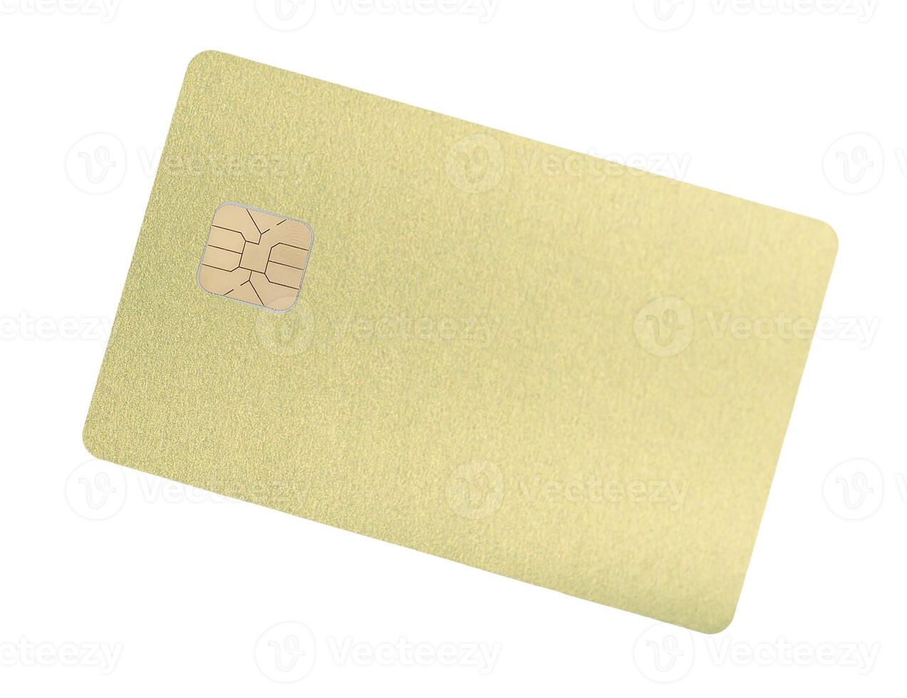 Card with grainy texture. Glossy plastic credit or debit with chip, shining gradient, elegant photo