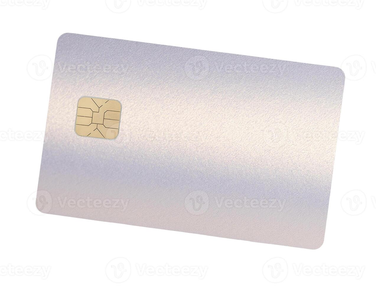 Card for financial service. Glossy plastic credit and debit bank card with chip, pearlescent texture photo