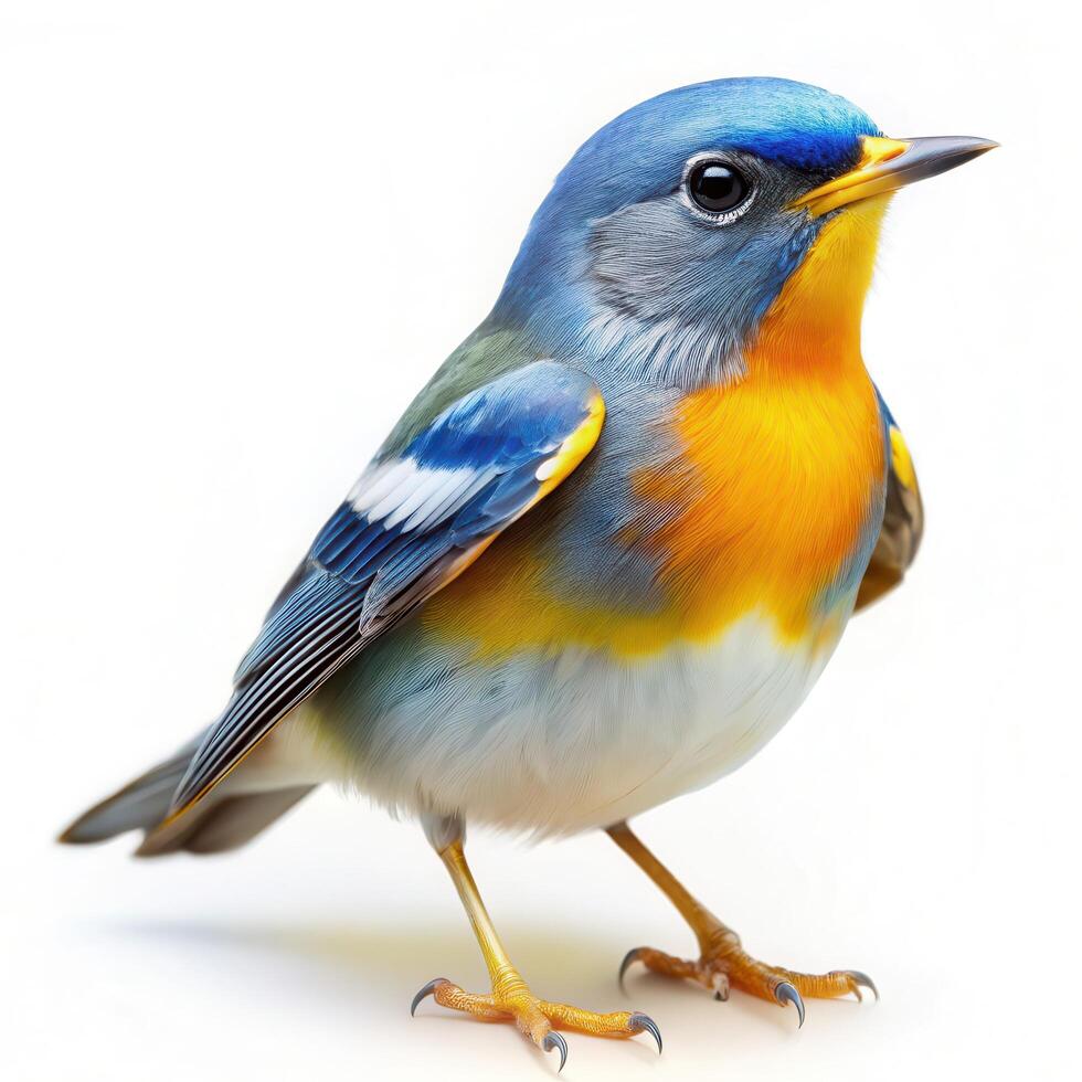 Northern Parula Bird Displayed on a White Background photo