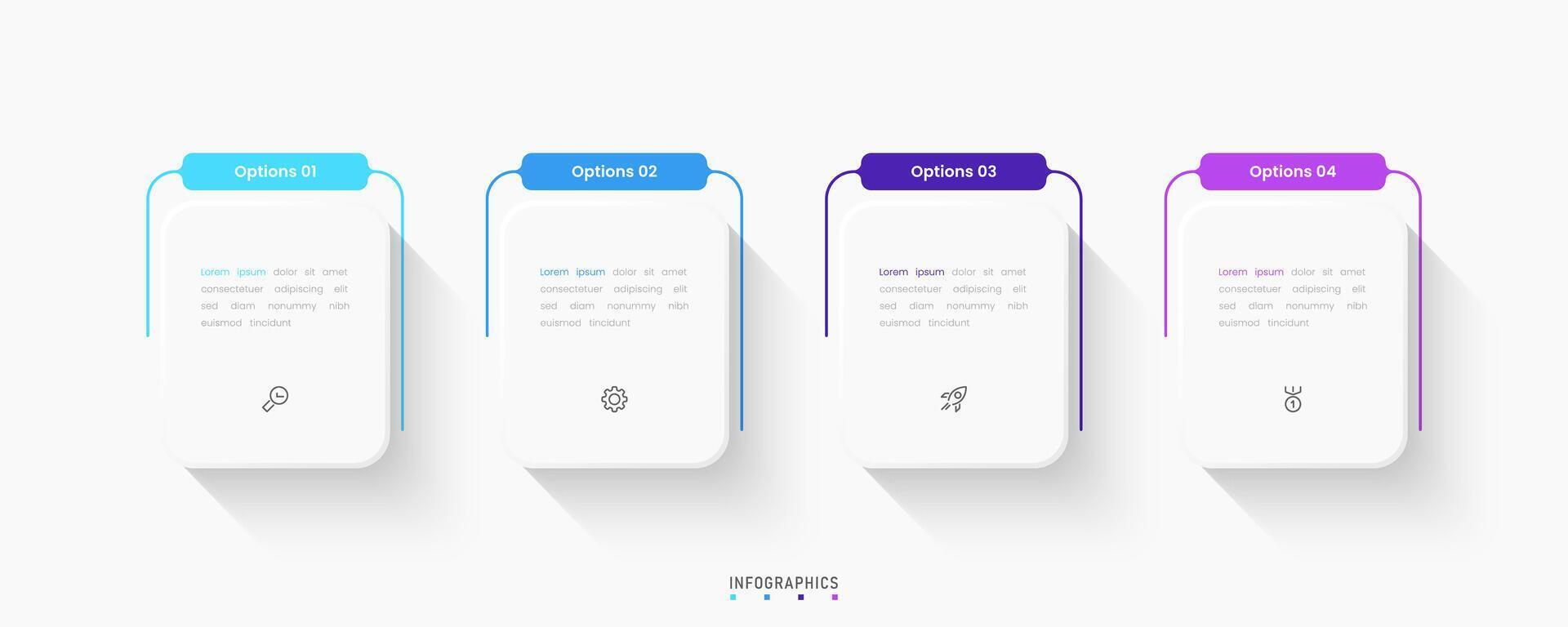 Infographic label design template with icons and 4 options or steps. Can be used for process diagram, presentations, workflow, flow chart, info graph. vector
